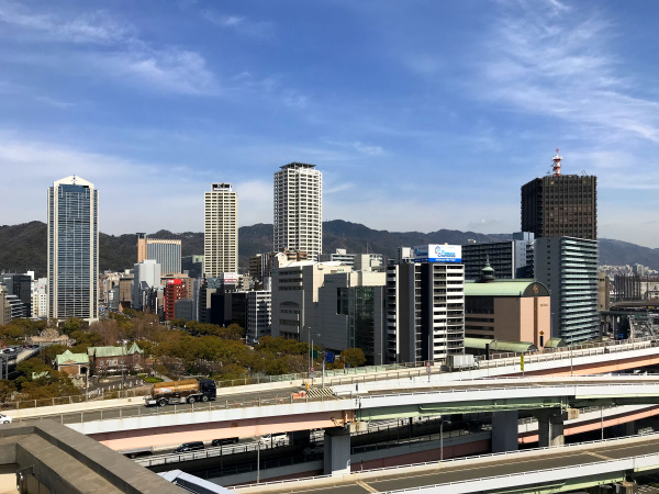 神戸税関屋上から見た神戸の景色(山側)